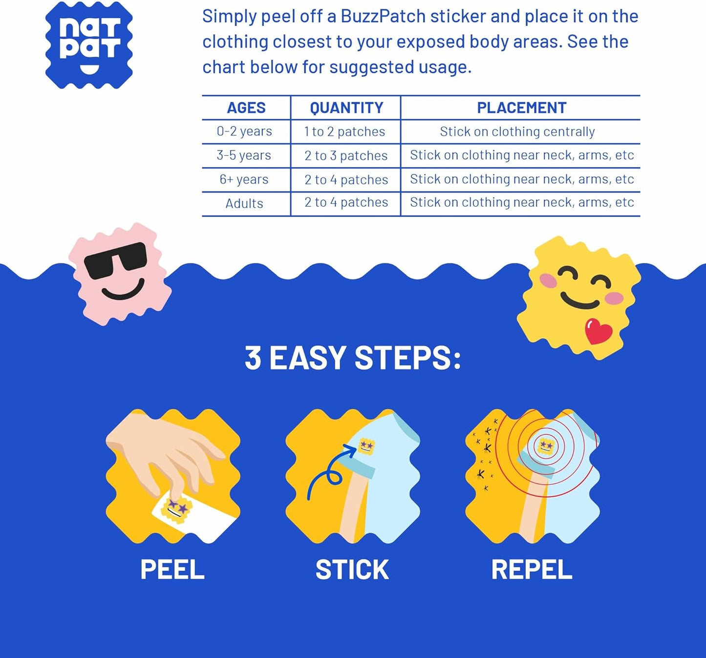 BuzzPatch Mosquito Patch Stickers for Kids (60 Pack) - All Natural, Plant Based Ingredients, Non-Toxic, DEET Free, Citronella Essential Oil Insect Patches, for Toddlers, Babies, Children (2)