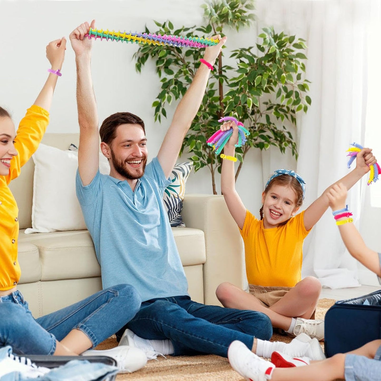 40 PCS Stretchy Fidget Toy,Dinosaur Sensory Toys Bulk Stretch Worm Toys,Colorful Stretchy Strings Fidget Toy for Kids and Adults Stress Relief,Goodie Bag Fillers,Party Favor