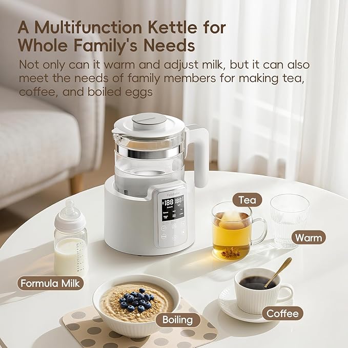 Instant Water Warmer, Formula Make, Baby Milk Warmer Faster Cooling Fan, Baby Bottle Warmer with LCD Display, Breastmilk Warmer Accurate Temperature Control, 24/7 Keep Warm, Electric Tea Kettle,Coffee