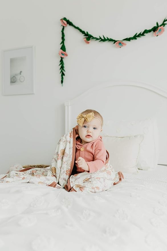 Copper Pearl Three-Layer Baby Blanket: Soft Baby Quilts for Boys and Girls | Breathable, Cozy, Toddler Blanket | Baby Quilt for Newborns | 46x46 Premium Polyester/Rayon | Ferra