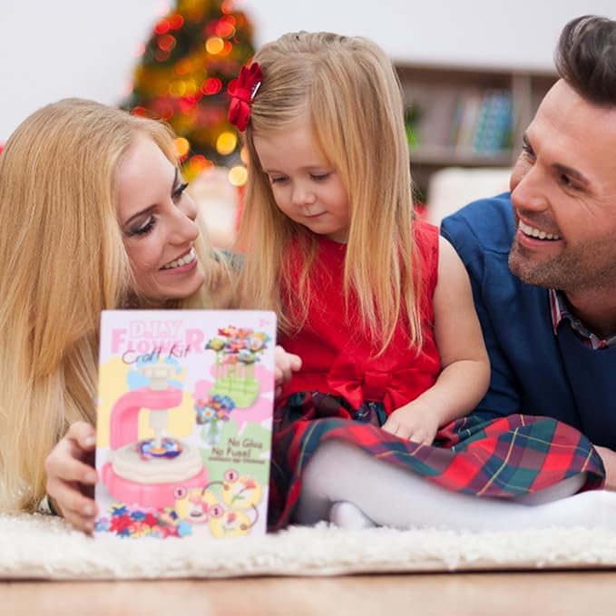 Autotechnx 216PCS Fabric Flower Bouquets Toys, Arts and Crafts for Kids Ages 3-12, DIY Flower Bouquet Kit, Girls & Boys Birthday Gift Ideas, Creative Preschool Learning Educational Toys