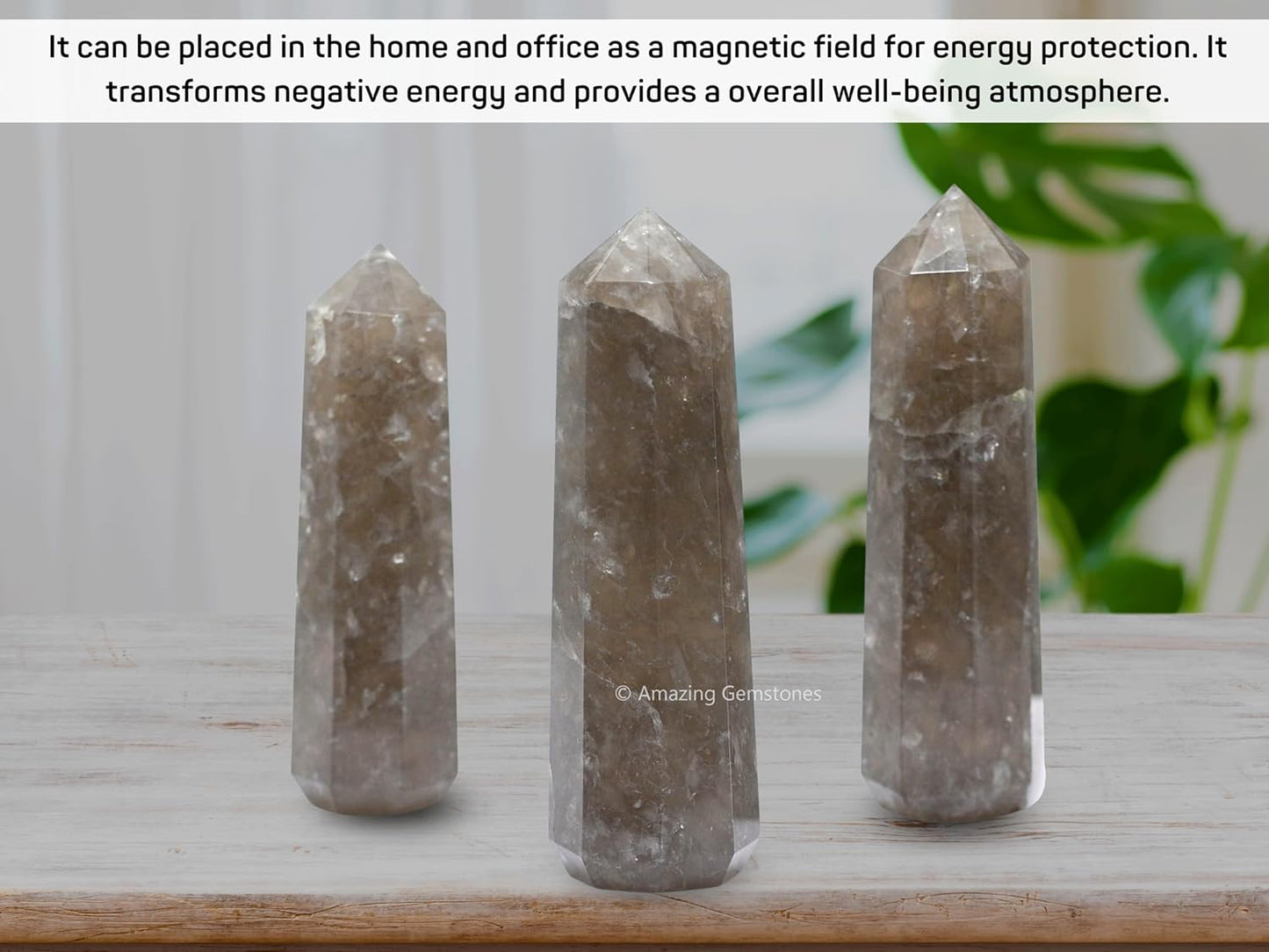 Amazing Gemstone Smoky Quartz Crystal Towers - Natural Healing Crystal Point Obelisk for Reiki Healing and Crystal Grid (2" to 3" Inch)