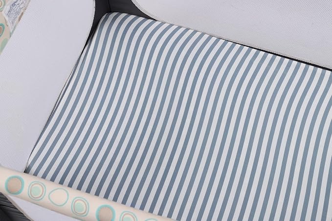 Onacosht Pack n Play Sheets 3 Pack for Baby Unisex, Stretchy Jersey Knitted Portable Mini Crib Sheets Playard Mattress Cover for Baby Boys and Girls, Clouds Stripes and Arrow Printing