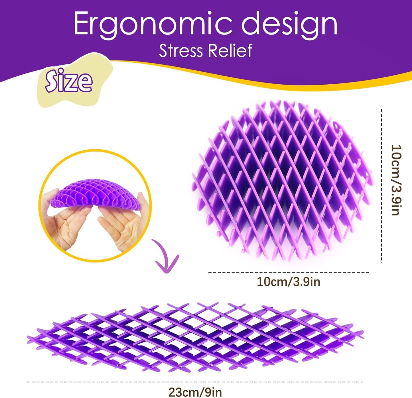 Fidget Worm Toy 2 Pack, Sensory Slug Fidget Toy, Funny Pocket Fidget Toy, Resistance Fidget Toy Anxiety & Stress Relief Toys, EDC Executive Desk Toys (Yellow+Purple)