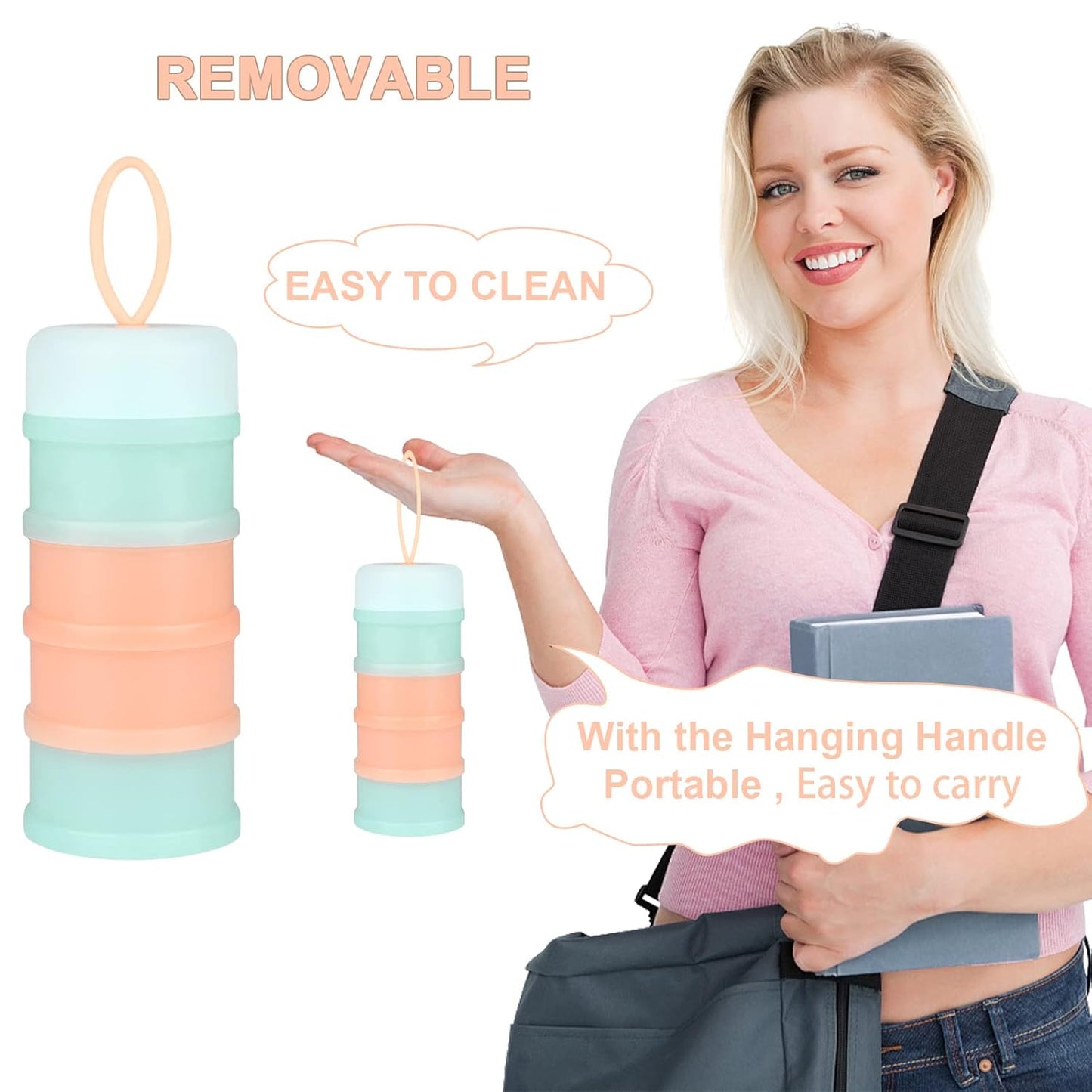 Accmor Baby Formula Dispenser On The Go, Stackable Formula Dispenser for Travel Formula Container to Go, Non-Spill Milk Powder Baby Kids Snack Storage Container, BPA Free