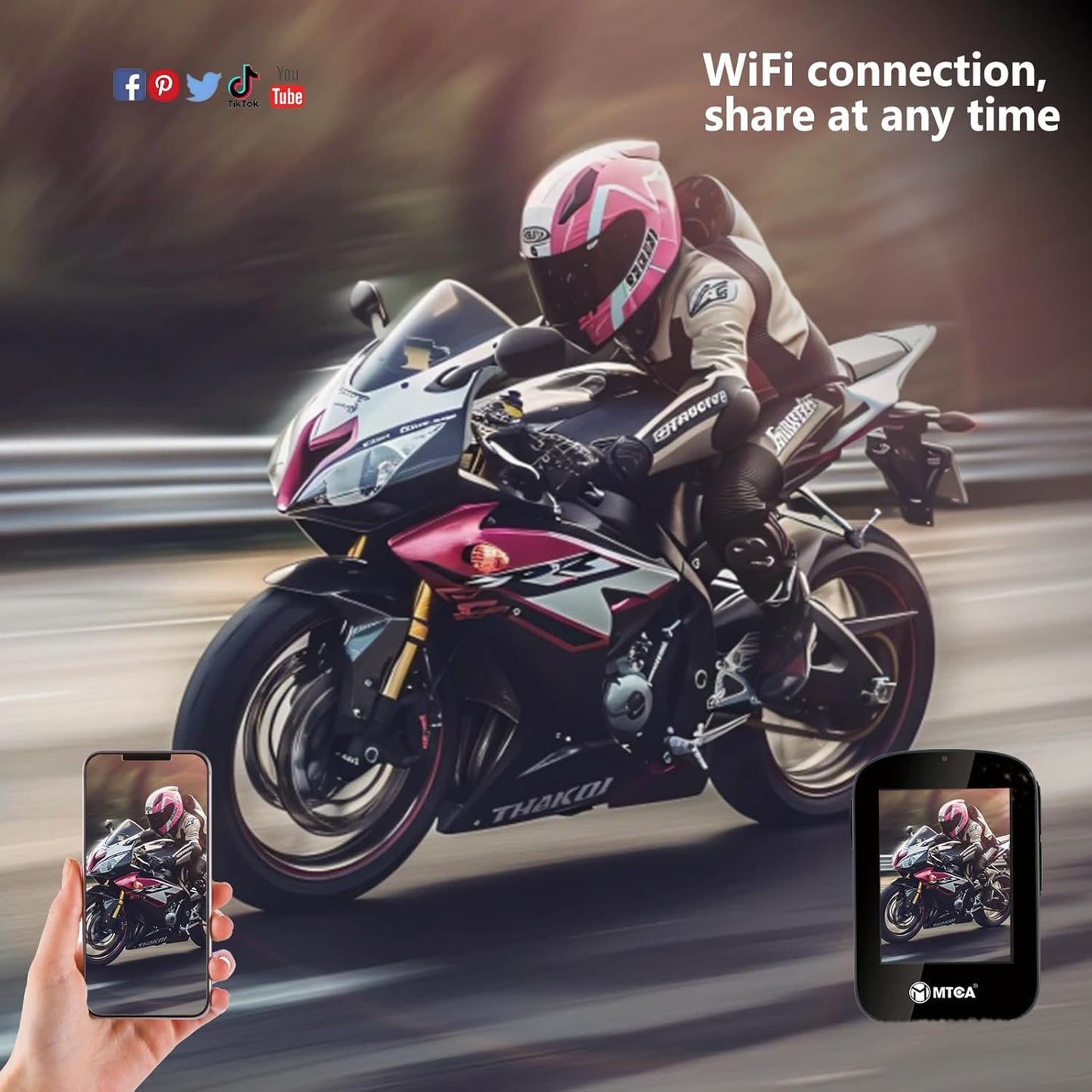 Helmet Action Camera – 4K Ultra HD 16MP Waterproof Sports Cam, 145° Wide-Angle, Includes Helmet Mount & Accessories for Motorcycle, Bike & Outdoor Adventures(can Connect Phone via WiFi)