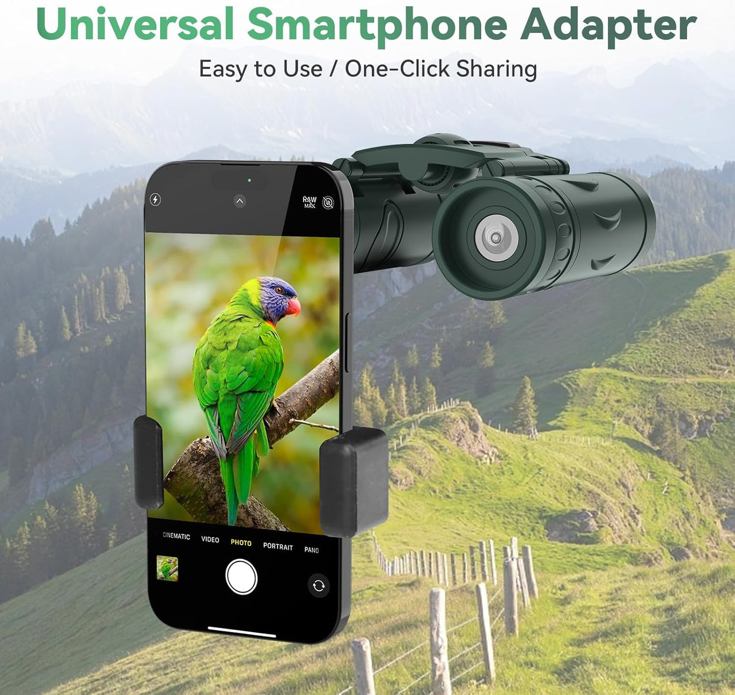 300x25 Binoculars for Adults and Kids, High Powered Mini Pocket Binoculars with Phone Adapter, Waterproof Compact Telescope for Bird Watching, Hunting, Concert, Theater, Opera, Traveling, Sightseeing