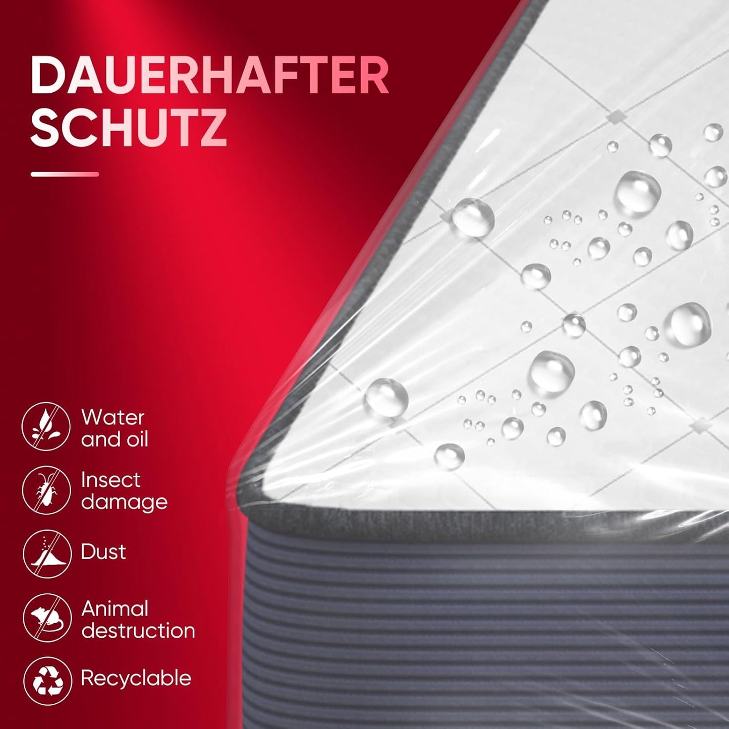 ZCHENBS® – Mattress Bags for Moving and Storage,Mattress Bag with Zippers,5 Mil Ultra-Thick Bed Bag,Waterproof,Anti-Tear,Heavy-Duty Mattress bag (Transaparent/Red, Twin/Twin XL-(1 Pack))