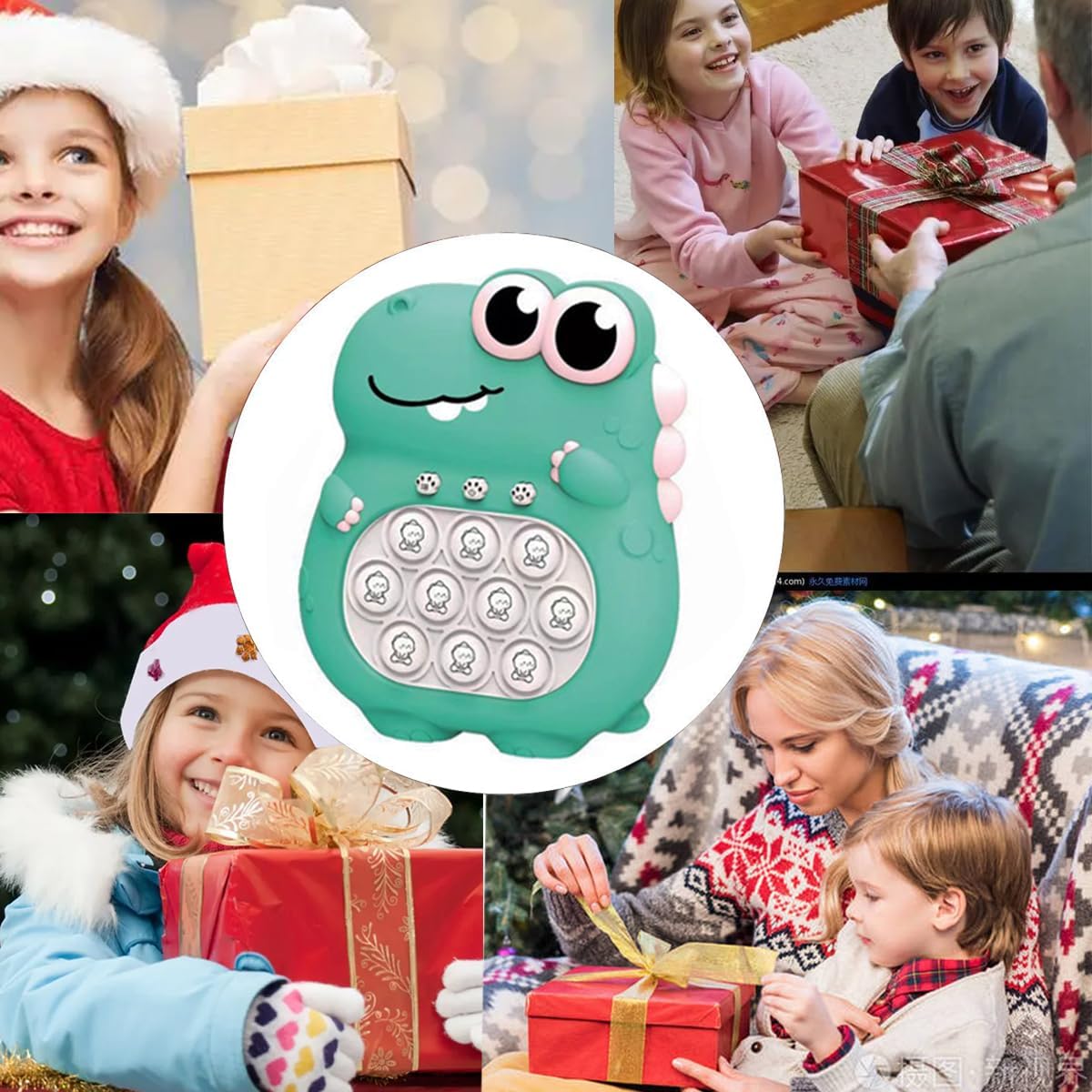 Puzzle Pop Light Up Game Fidget Travel Games / Upgrade Travel Sensory Fidget Toys Popular Handheld Games for Teenagers Anti Anxiety Autism Relief Birthday Party Gift(Green Dinosaur)