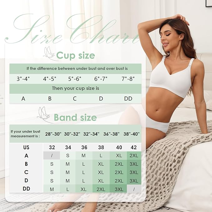 As Fairy Seamless Nursing Bras for Breastfeeding Soft Wireless Sleep Maternity Bralette Regular and Plus Size