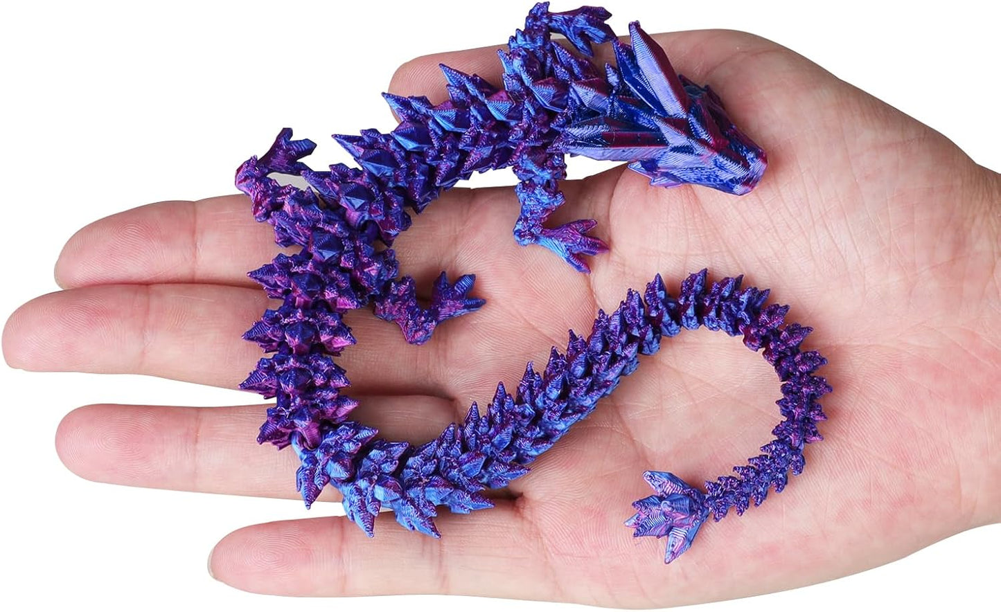 3D Printed Dragon Egg - Purple Dragon Fidget, Crystal Dragon Articulated, Dragon Egg Decor 3D Printed Gift for Birthday for Home/Office Desktop Decor