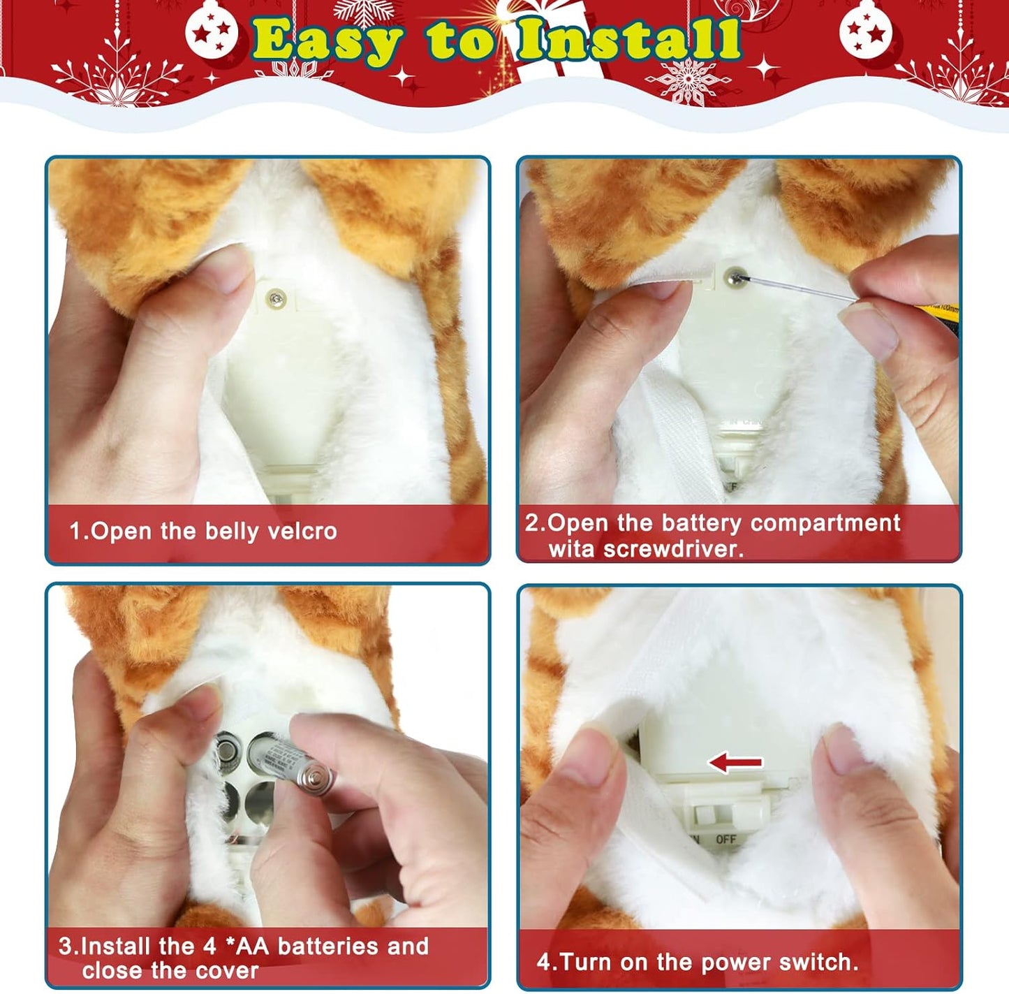 Interactive Plush Toys, Stuffed Toy, Stuffed Animal Toy, Walking Toys, Light Irradiative Sound Control Electronic Cats Robot Pets Gift for Children