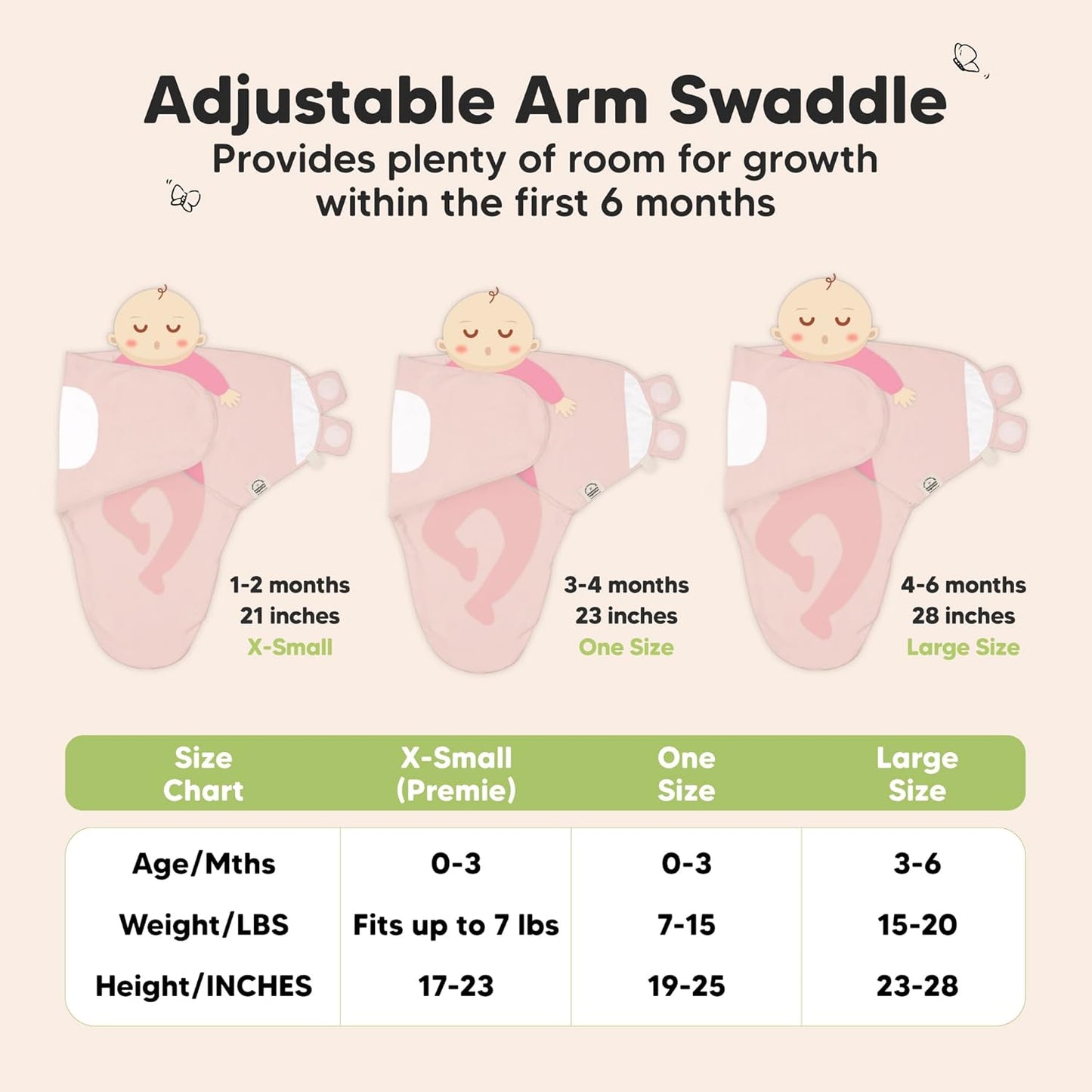 KeaBabies 3-Pack Organic Baby Swaddle Sleep Sacks - Swaddles for Newborns, Infant 0-3 Months, Baby Girls, Boys, Soft & Snug Newborn Sleep Sack, Nursery Swaddling Blankets (Vivacious)