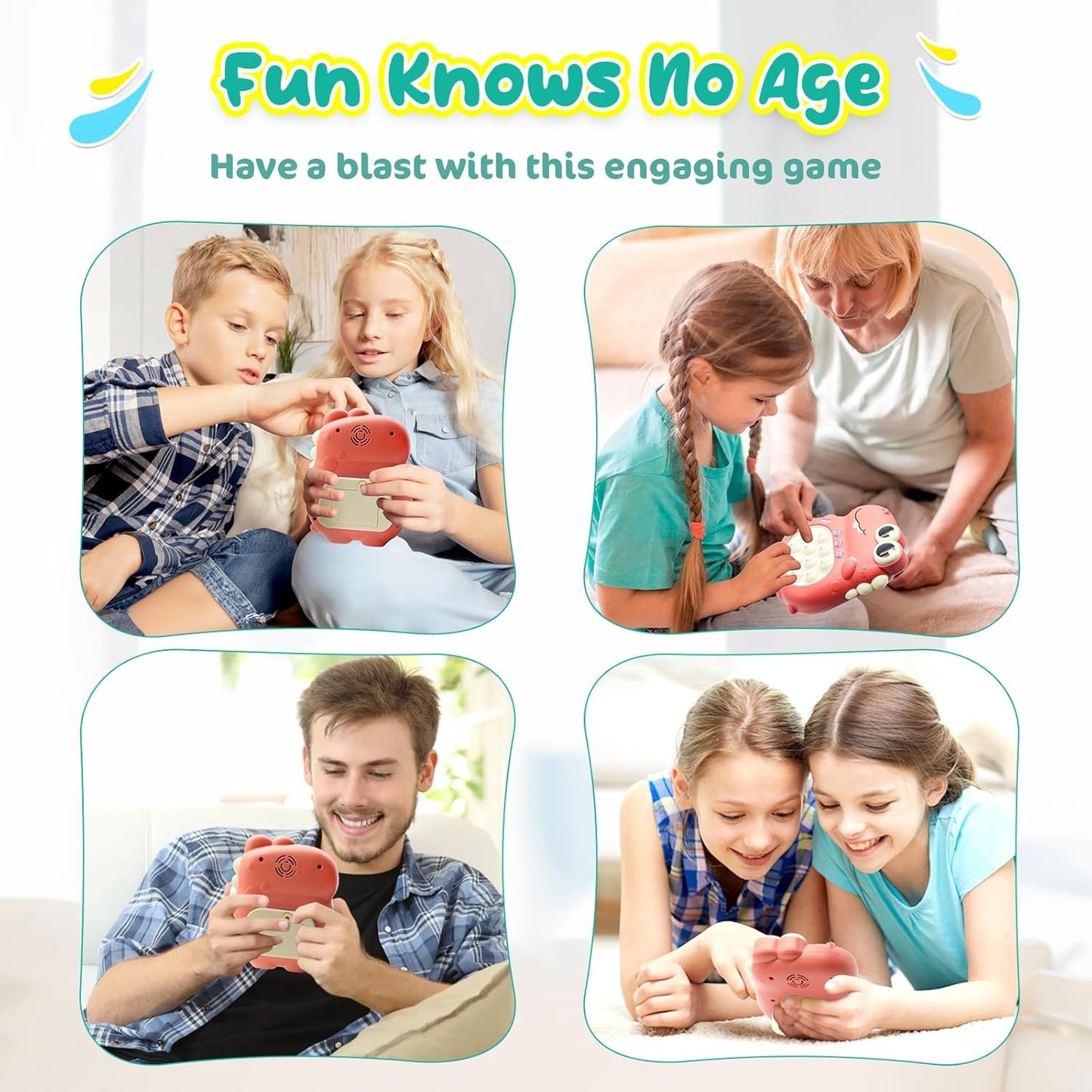 Fast Push Pop Game Fidget Toys for Kids, Electronic Handheld Fidget Pop Quick Push Bubbles Light up Toy, Birthday Toys Gifts for Teens Kids Boys and Girls Age 3 4 5 6 7 8 9 10+ Years Old