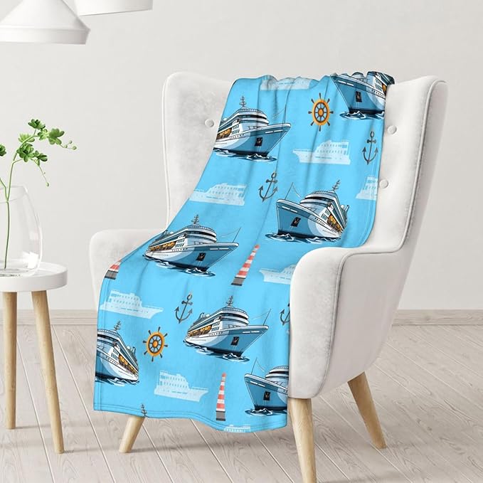 Blanket for Kids Adults Boys Ship Throw Blankets, 30x40 Inches Comfy Ship Cute Decor Throw for Sofa Chair Couch Bed