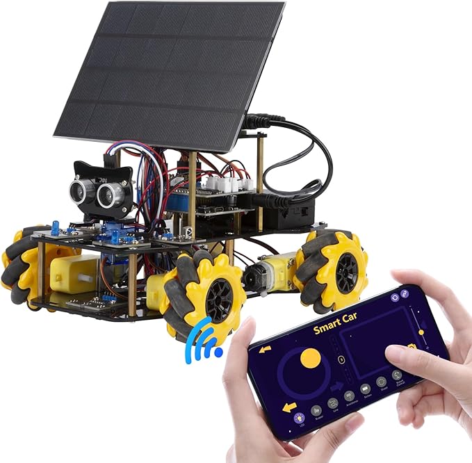 ACEBOTT Smart Car kit Functions STEM Coding for Ages 16+ Solar Energy Expansion Pack(Without Car)-QD008