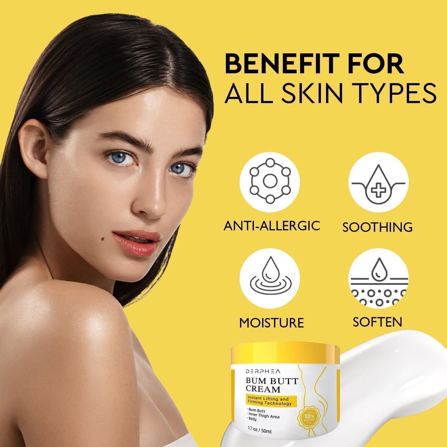 Body Tightening and Firming Cream: Crepey Skin Firming Lotion for Bum, Thighs, Arm & Belly–Skin Toning & Cellulite Reduction Cream