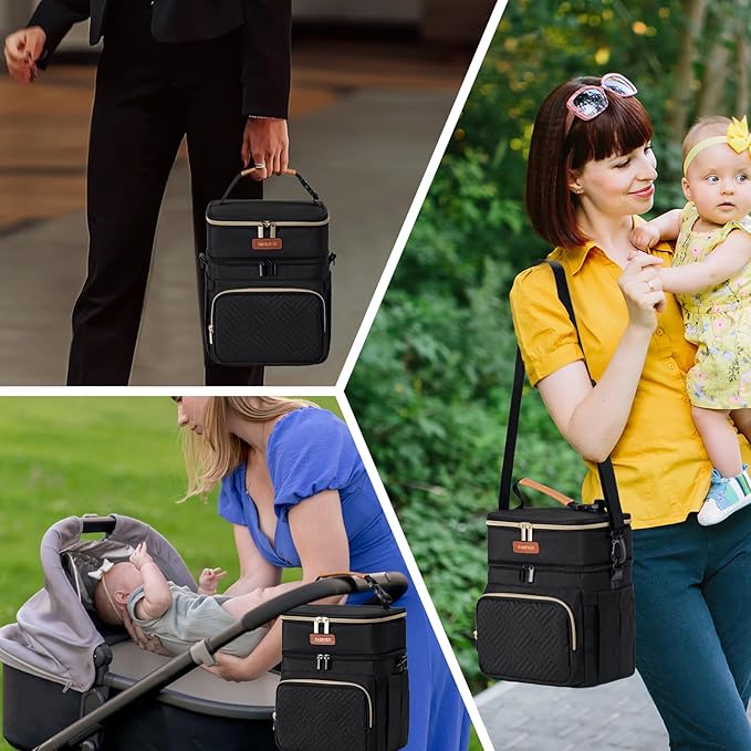 Breastmilk Cooler Bag with Ice Pack Fits 6 Baby Bottles Up to 9 Ounce