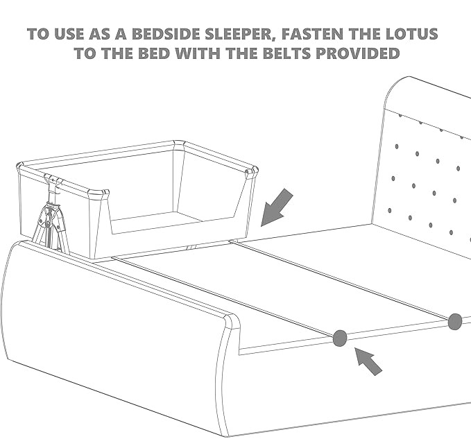 Dream On Me Lotus Bassinet and Bedside Sleeper in Ivory, Lightweight and Portable Baby Bassinet, Adjustable Height Position, Easy to Fold and Carry Travel Bassinet- Carry Bag Included