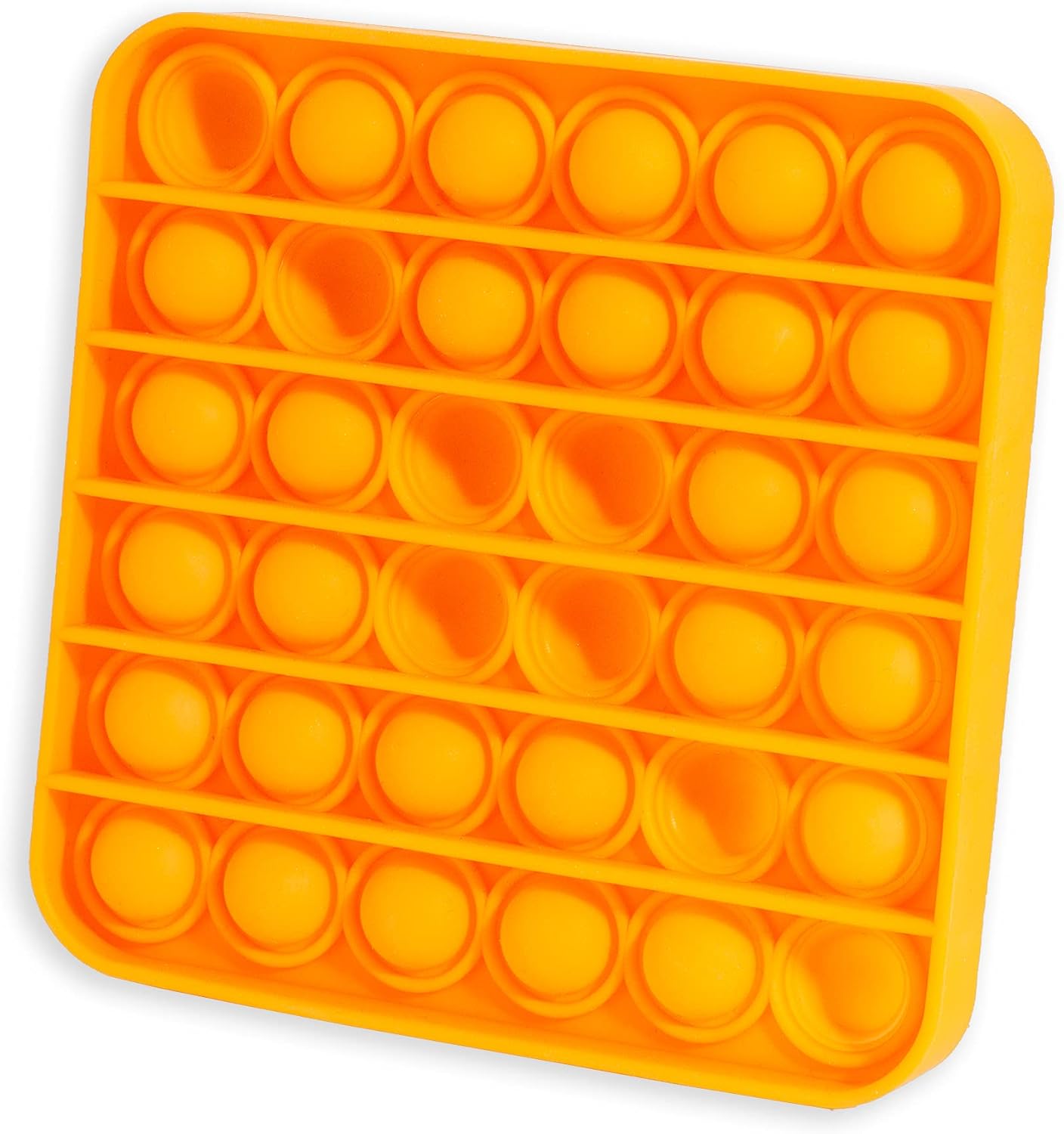 Stages Sensory Builder: Push Pop Bubble Fidget Sensory Toy for Anxiety, Autism, ADD and ADHU, popit Special Needs Stress Reliever: Popit Square,Orange
