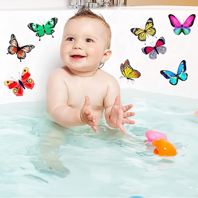 Window Clings Stickers for Kids Window Gel Clings Decals Thick Gel Clings Toddlers and Adults Classroom Home Nursery Airplane Birthday Party Supplies (Butterflies)