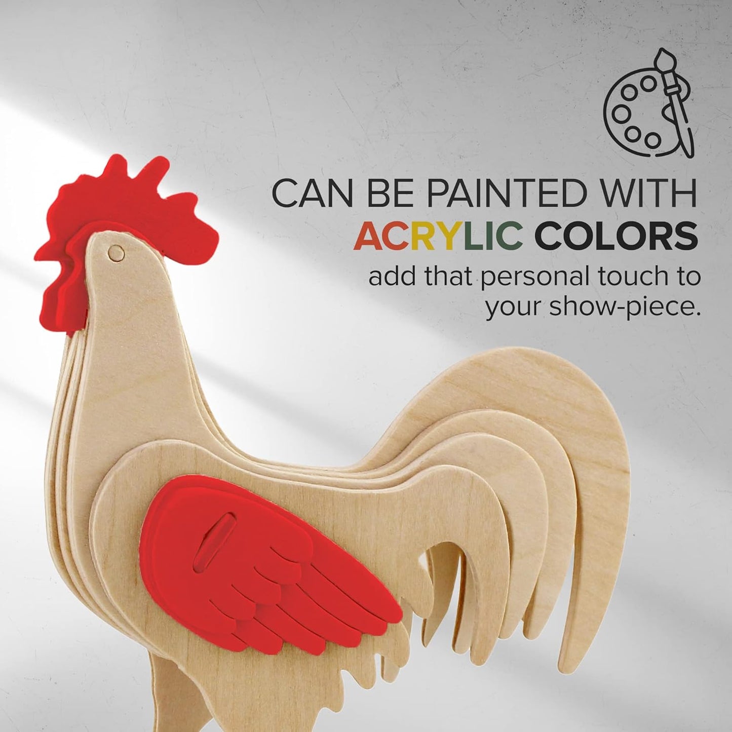 Hands Craft DIY 3D Wooden Puzzle – 6 Assorted Farm Animals Bundle Pack Set Brain Teaser Puzzles Educational STEM Toy Adults and Kids to Build Safe and Non-Toxic Easy Punch Out Premium Wood JP2B7