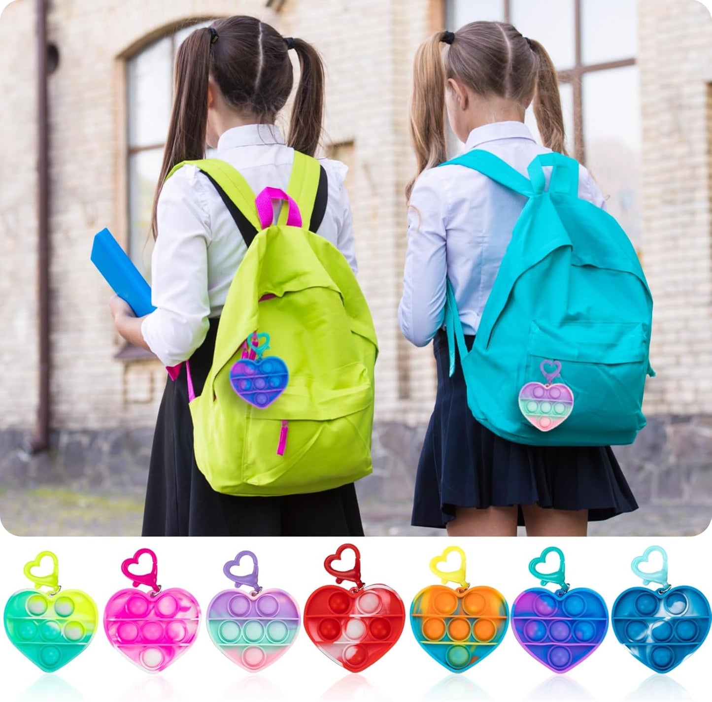 28PCS Mini Pop Bubble Fidget Sensory Toys Party Favors for Kids, Small Silicone Pop Keychain Bulk Toys, Classroom Student Prizes Easter Basket Goodie Bag Stuffers Christmas Valentine Gift for Kid