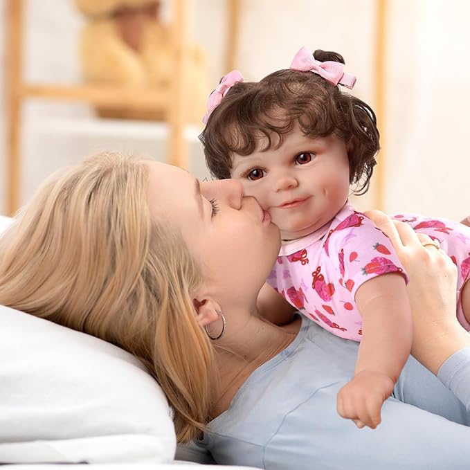 JIZHI Lifelike Reborn Baby Dolls - 20 Inch Soft Vinyl Full Body Realistic-Newborn Baby Doll Adorable Poseable Real Life Baby Dolls with Feeding Kit & Gift Box for Kids Age 3 +