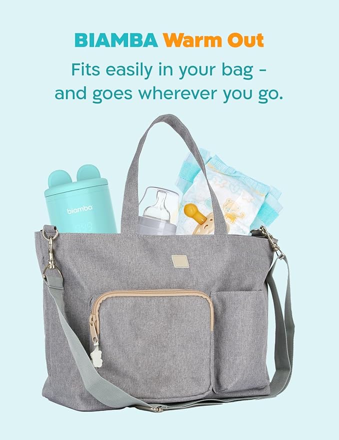 Warm Out Portable Bottle Warmer for Travel - Small & Compact Baby Bottle Warmer On The Go, 4 Heating Temperature - Leak Resistant, Splash Proof Silicone - USB Charging, For All Types of Bottles