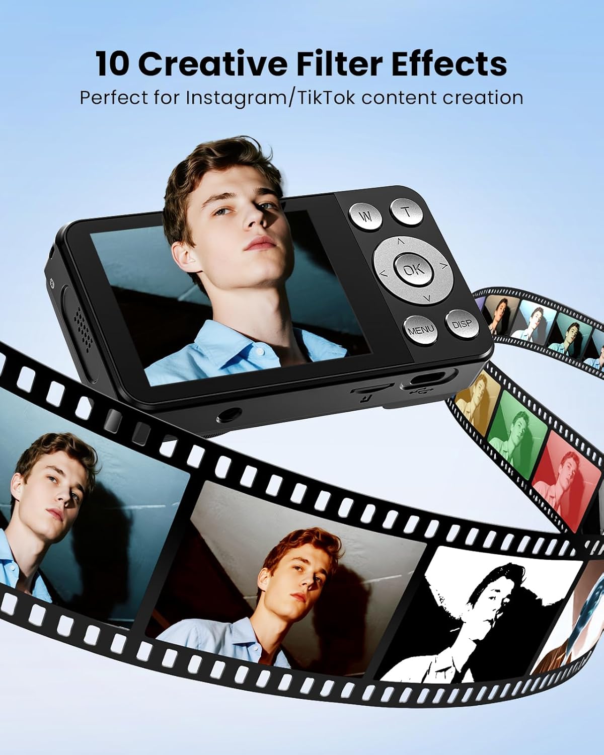 Digital Camera, Autofocus 48MP 4K Camera for Photography with 32GB Card, Portable Compact Point and Shoot Digital Camera for Teens Adult Beginner Kids with Metal Shell, 2000 mAh Battery