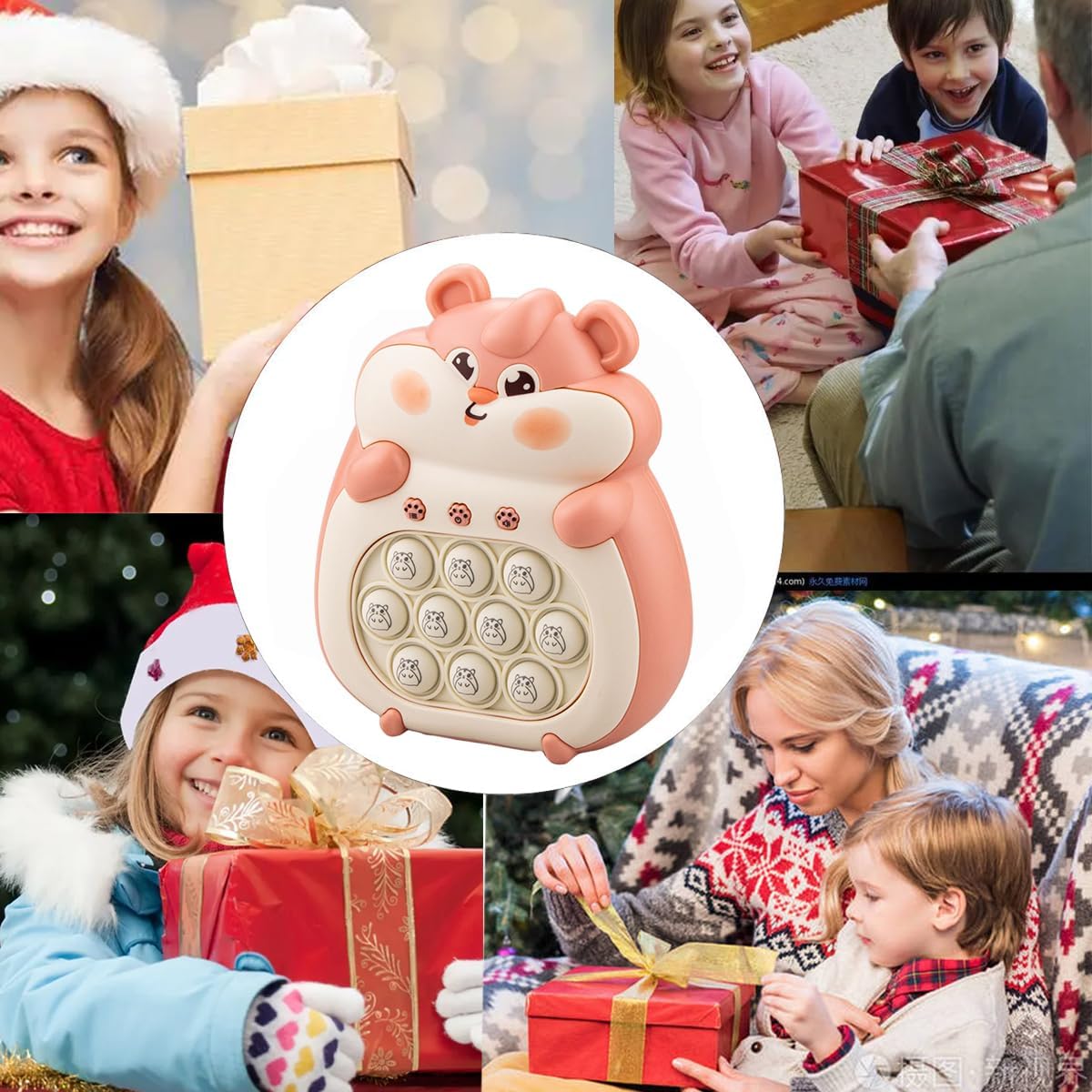 Puzzle Pop Light Up Game Fidget Travel Games /Upgrad Travel Sensory Fidget Toys Popular Handheld Games for Teenagers Anti Anxiety Autism Relief Birthday Party Gift (Pink Hamster)