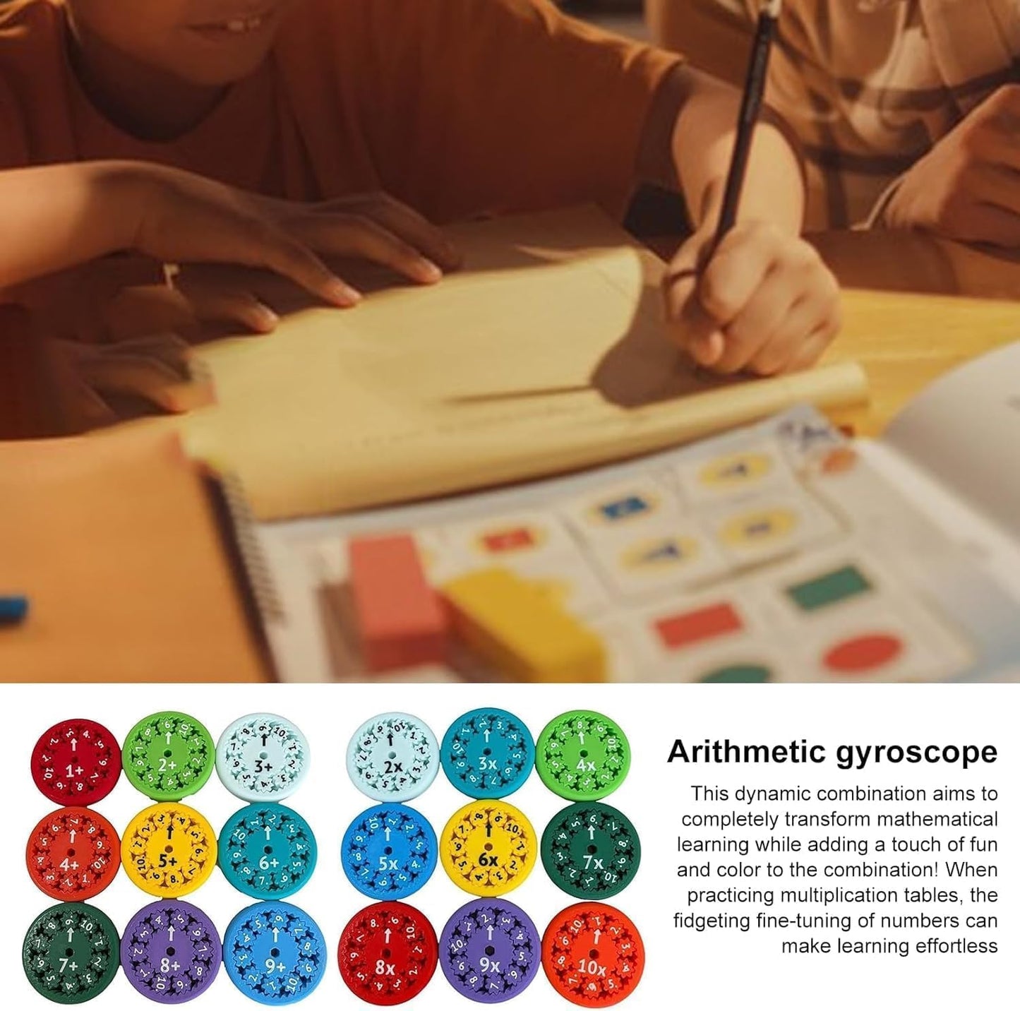 Math Fidget Spinner,Educational Math Fact Fidget Spinners,Math Fact Fidget Spinners,Math Multiplication Fidget Spinner, Math Fidget Toy Add,Subtract,Multiply and Divide (Multiply & Divide 9pcs)