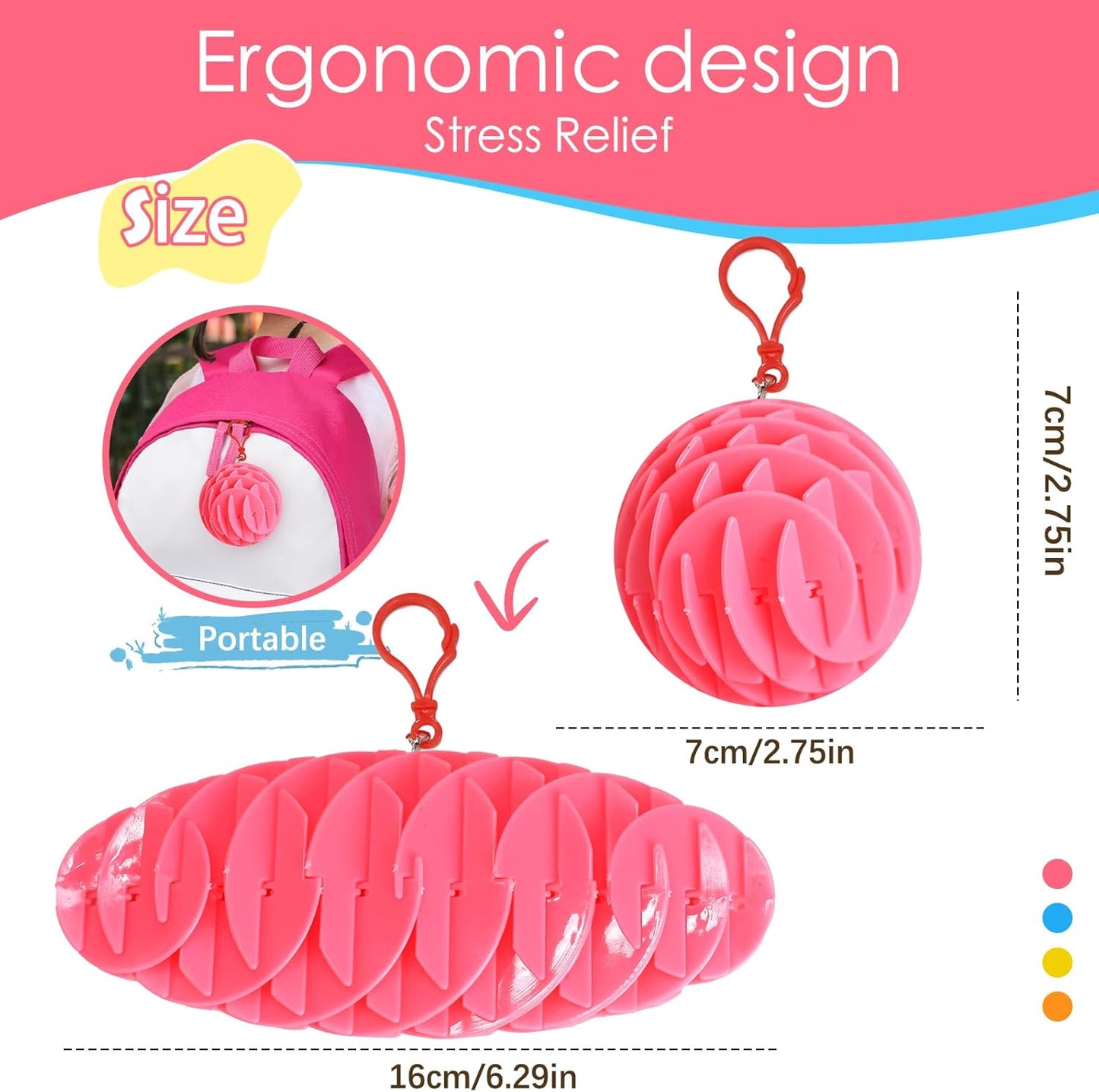 Fidget Worm Toy 2 Pack, Sensory Slug Fidget Toy, Funny Pocket Fidget Toy, Resistance Fidget Toy Anxiety & Stress Relief Toys, EDC Executive Desk Toys (Small 4pcs)