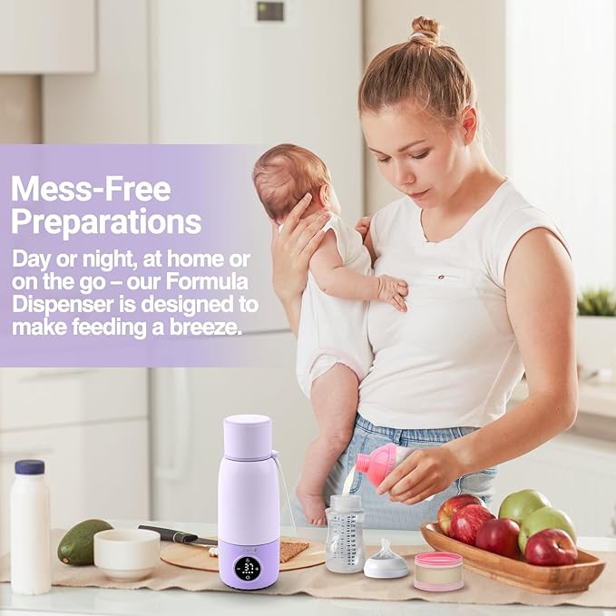 Portable Bottle Warmer for Travel - 17oz 12H Baby Bottle Milk Warmer, Fast Heat Travel Bottle Warmer for Breastmilk, USB Calentador De Biberones on The Go - Wireless Car Bottle Water Warmer Lavender