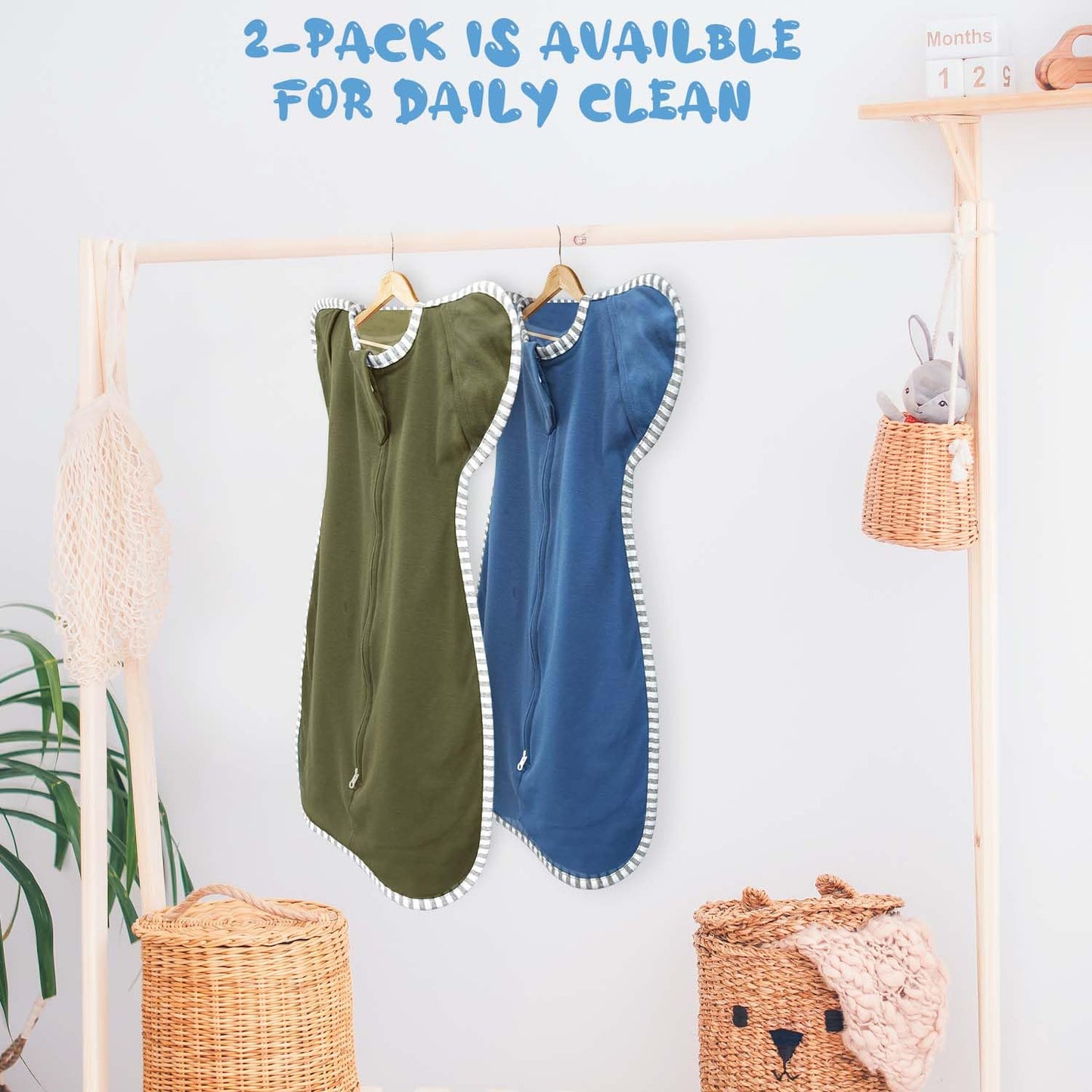 Transition Swaddle 0-3 Months Arms up Swaddles, 2-Pack Newborn Swaddles Sleep Sack 0-3 Months with 2-Way Zipper Arms in/Out 100% Cotton 0.8 Tog Baby Swaddle Sack for Boy (Small 5-14lbs)