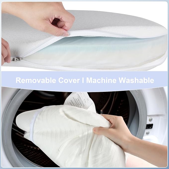 NeoBorn Baby Bassinet Mattress Pad, 24" x 20.8" Dual Sided Comfort Gel Memory Foam Mattress with Removable Breathable Soft Tencel Cover Fit for Graco Pack n Play Dome LX Bassinet, not playard