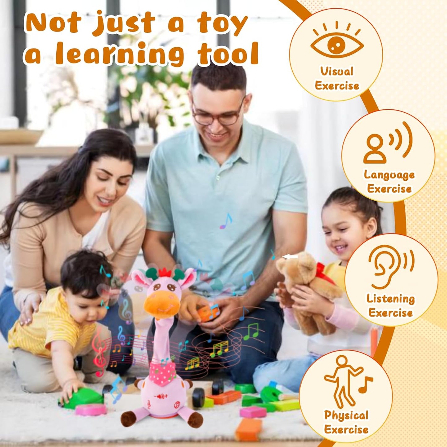 Dancing Giraffe Musical Toys Recording and Repeating Plush Baby Toys 6 to 12 Months Toys, Singing Talking Giraffe Baby Developmental Toy,Valentines Day Decor/Gift for Friend