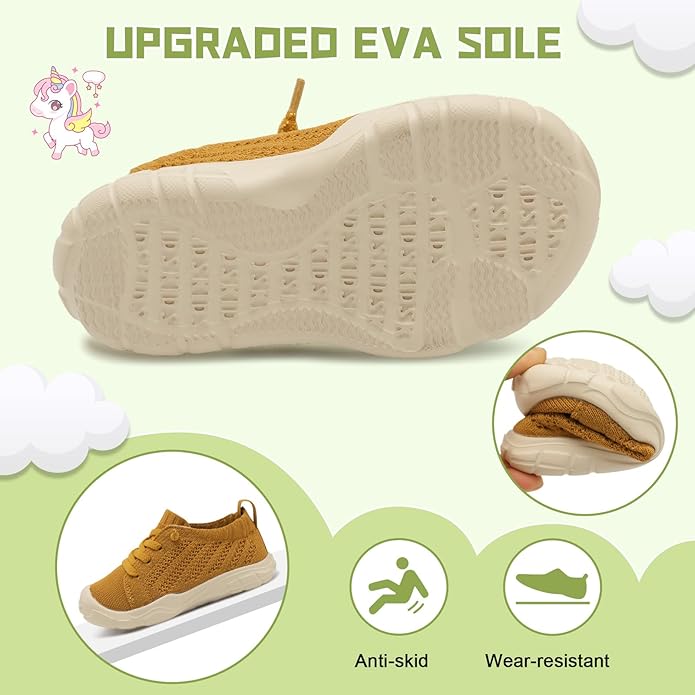 JIASUQI Toddler Shoes for Boys Girls Slip on Sneakers Wide Toe Walking Shoes Toddler Sock Shoes