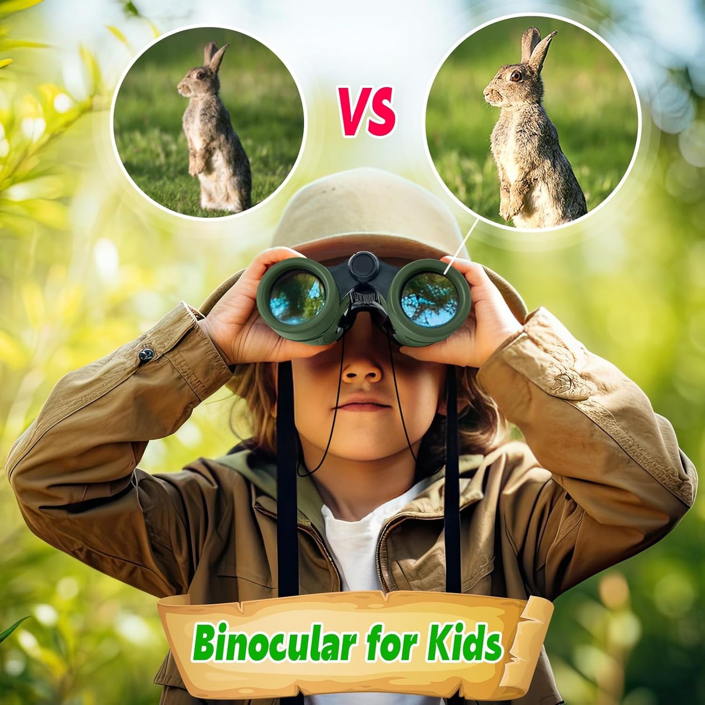 Kids Binoculars for Ages 3-12, Outdoor Exploration Toys - Perfect for Bird Watching, Camping, and Outdoor Activities