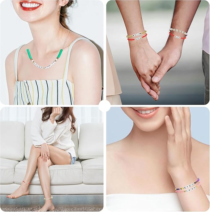 Goldwise Letter Beads for Bracelets, 1000 Pcs, Alphabet Beads for Friendship Bracelets, 7mm A-Z Round Black and White Letter Beads for Jewelry Making, Necklaces, and Key Chains