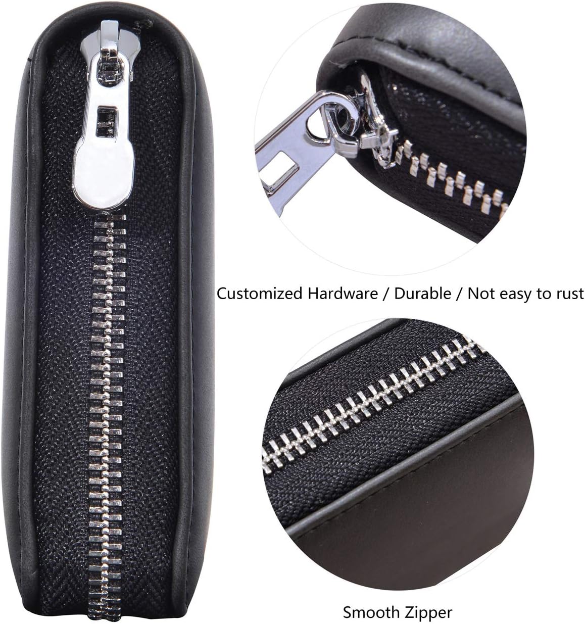 Easyoulife Genuine Leather Credit Card Holder Case RFID Travel Passport Wallet