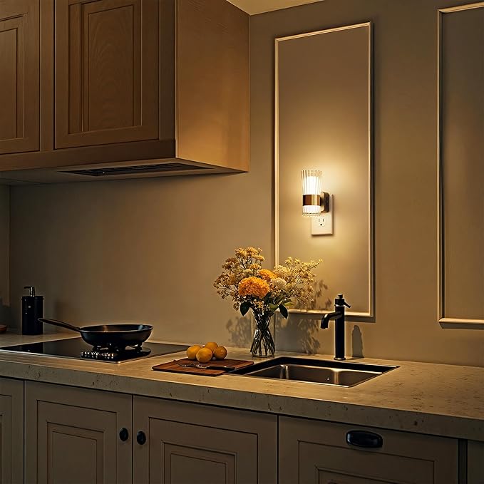 Night Light, Night Lights Plug into Wall, Soft White LED Nightlight for Kids, Adjustable Brightness 0-100LM, Dusk to Dawn Sensor, Soft Light for Bedroom, Hallway, Nursery, 2 Pack