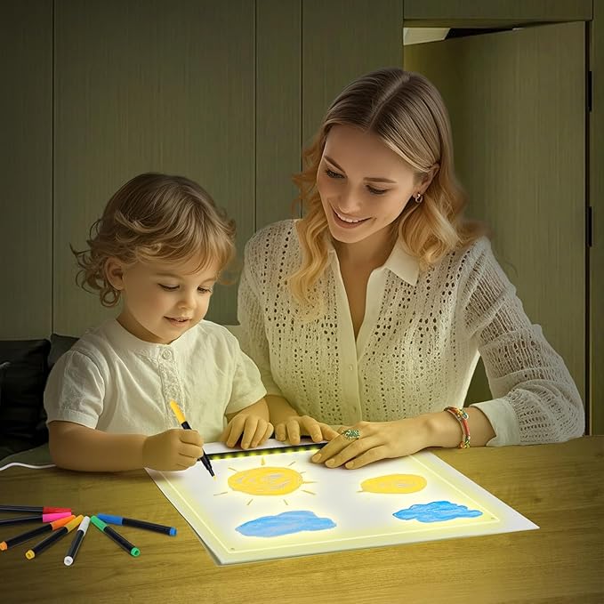 Doodle Glow, LED Note Board with Colors, 14.1"x10.9" Arvana Acrylic Dry Erase Board, 16M-Color LED Light-Up Memo Board w/Music Sync, APP & Remote, Stand & 7 Markers, Neon Glow Display (Black)