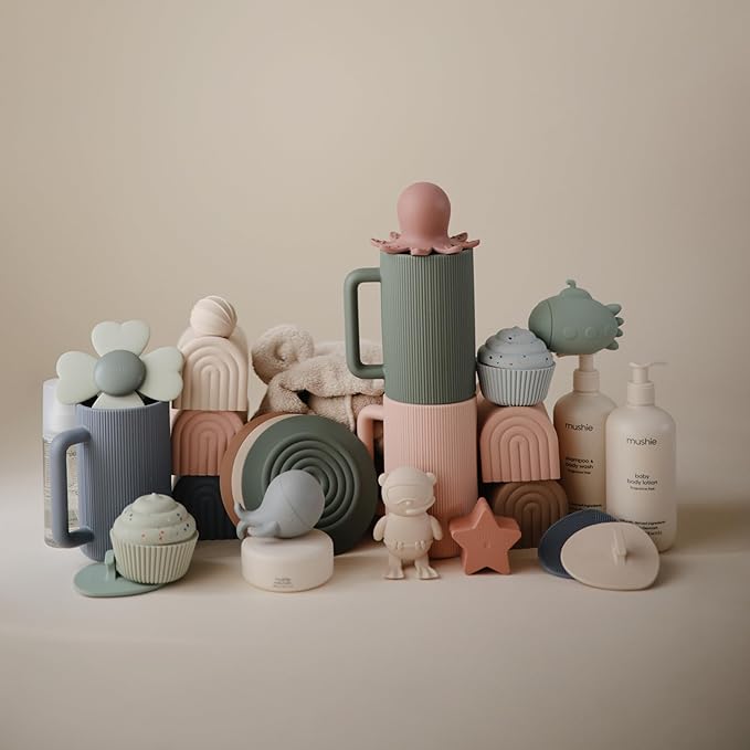 mushie Lucky Suction Spinner Toy | Toddler Sensory Toys for Bath & Play