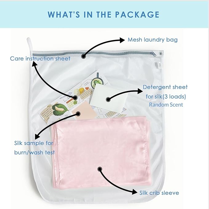 PROMEED 2 Pack 100% Mulberry Silk Crib Sheet for Baby Hair, 23 Momme Silk Bassinet Slip for Baby Bald Spots, Soft and Safe Silk Cot Sleeve for Everyday Use (Pink)