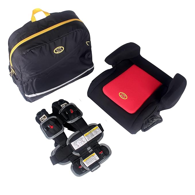 Extra Small Black RideSafer Travel Vest & TravelSmarter Booster Seat Combo, Lightweight, Compact, Portable Car Seat - Perfect for Travel and Everyday Child Safety