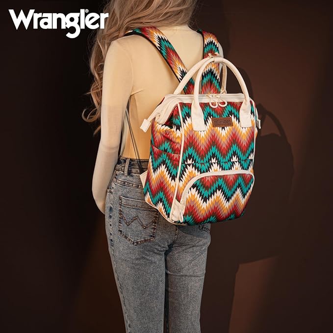 Montana West Wrangler Aztec Callie Diaper Bag Backpack with Stroller Straps Multifunction Baby Travel Bag WG2211-9110TN