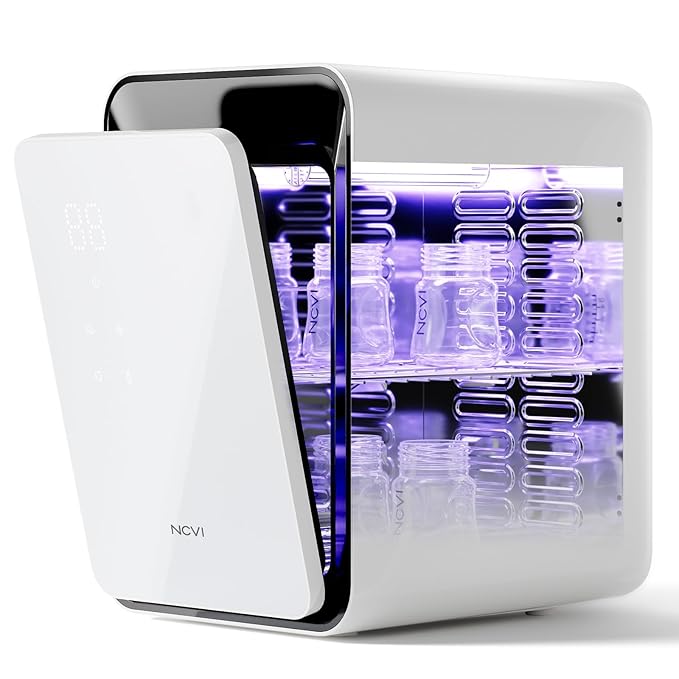 NCVI 12L UV-Light Baby Bottle Dryer Pro for Infant Must Have Can Hold 12 Baby Bottles, Baby UV Household Box Cabinet for Baby Pacifiers/Silicone Teether Toys/Breast Pump Parts