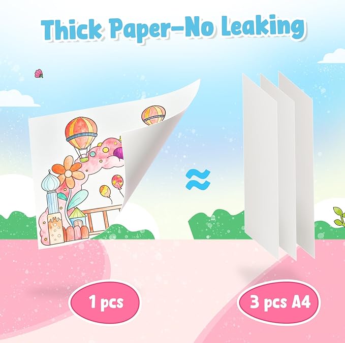 JoyCat Paint with Water Coloring Books for Toddlers, Watercolor Painting Sets for Kids Ages 3-5 4-8, Arts and Crafts Drawing Activities Toy Birthday Gift for Boys Girls (Funfair)