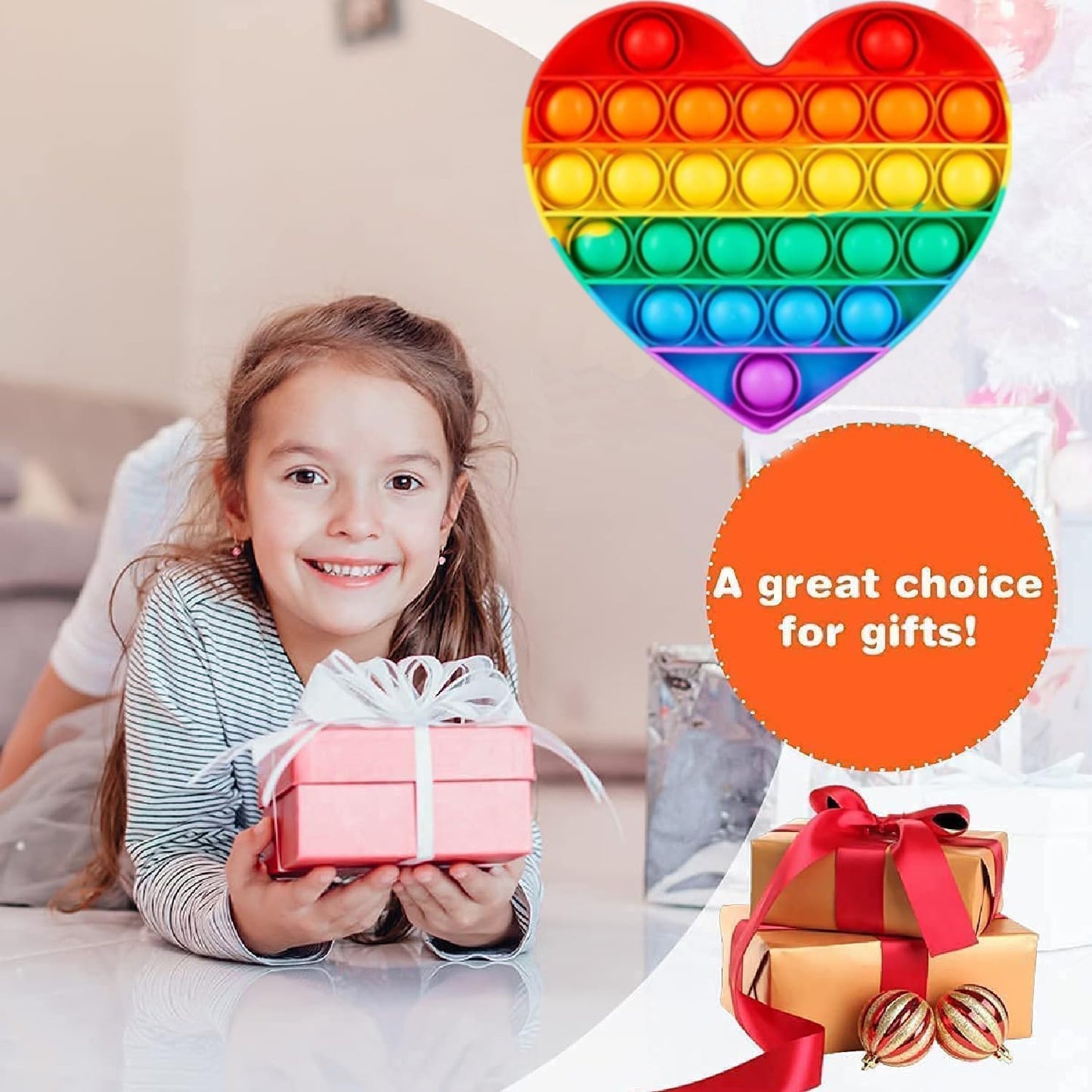 4pcs 5in Random Pop Bubble Fidget Sensory Toys, Pop Toy Bulk for Party Favor, Classroom Student Prizes Easter Basket Goodie Bag Stuffers Christmas Valentine Gift for Kid